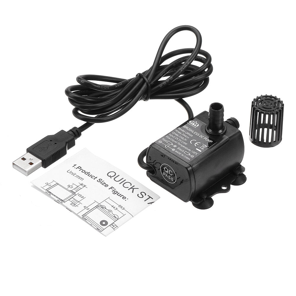 DC 5V 12V 6W Water Pump USB Female Plug Ultra-quiet Mini Brushless DC Water Pump