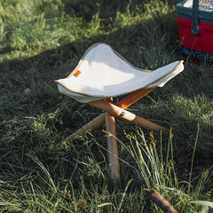 Outdoor Foldable Bench Portable Solid Wood Chair Ultralight Triangle Stool For Camping Hiking Picnic BBQ