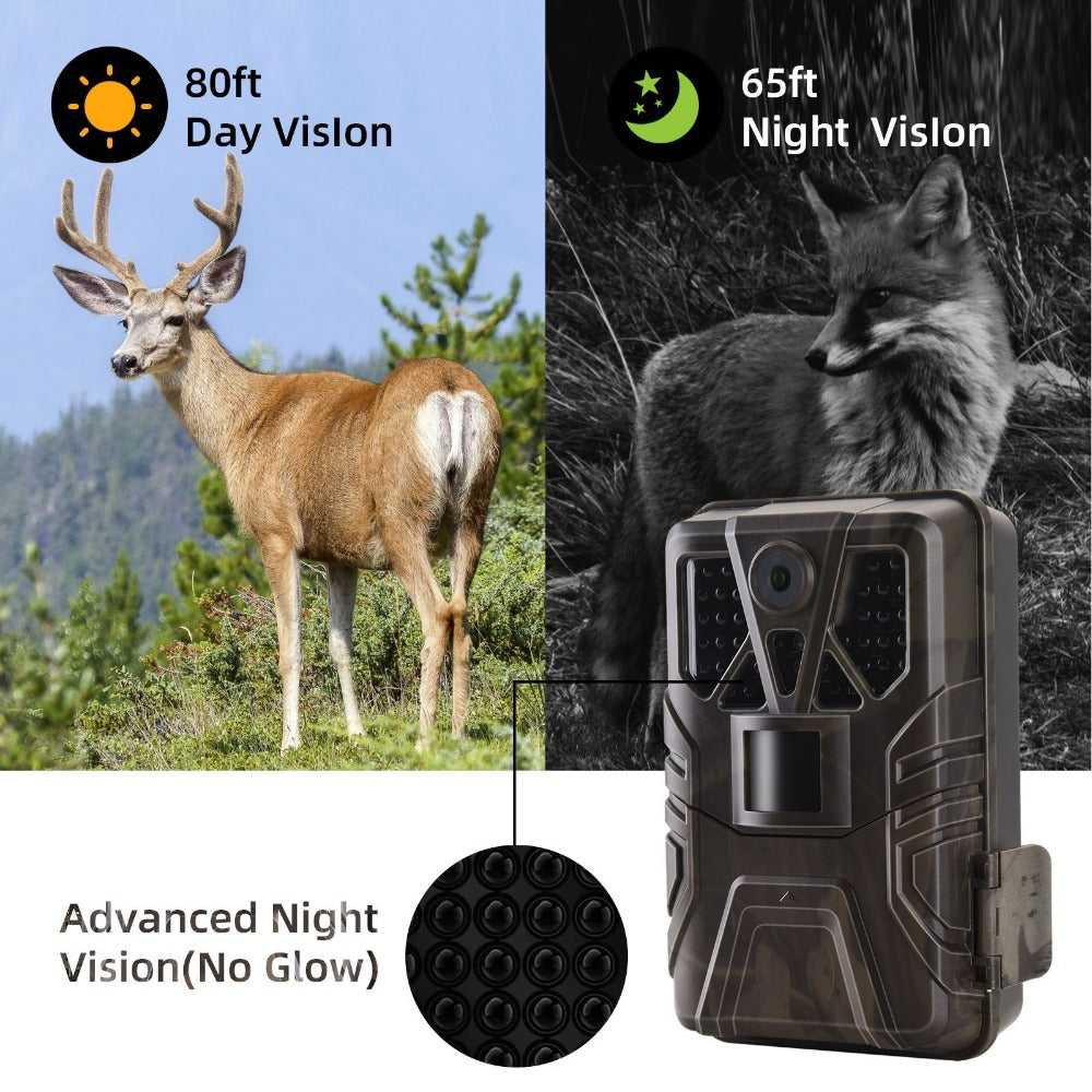36MP 2.7K Night Vision Waterproof Hunting Camera 0.2s Trigger Time IP65 Recorder Wildlife Trail Camera for Home Security Wildlife Monitoring