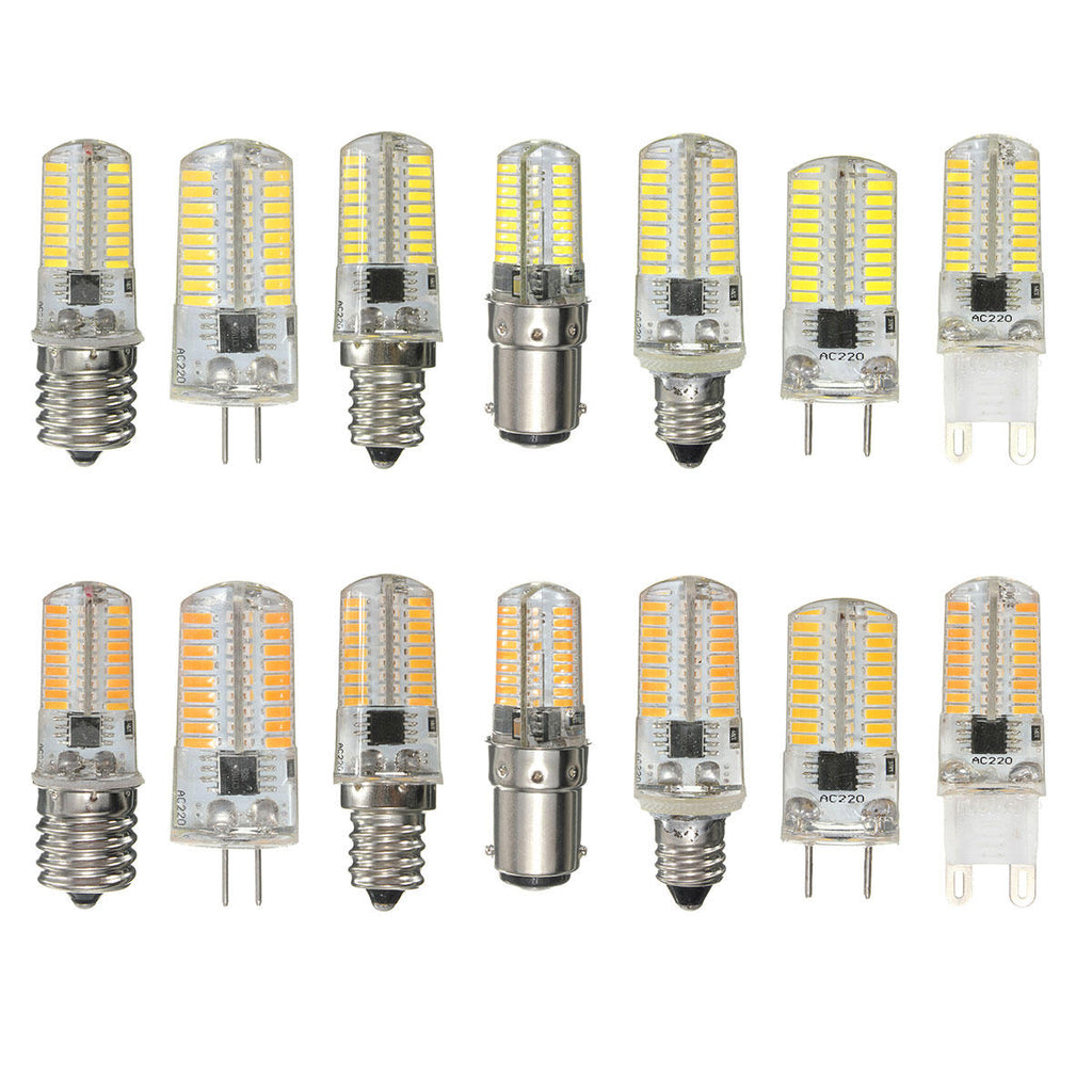 Dimmable E17 E11 E12 BA15D G4 G8 G9 3W 72 SMD 4014 LED Warm White White Corn Bulb Light AC220V