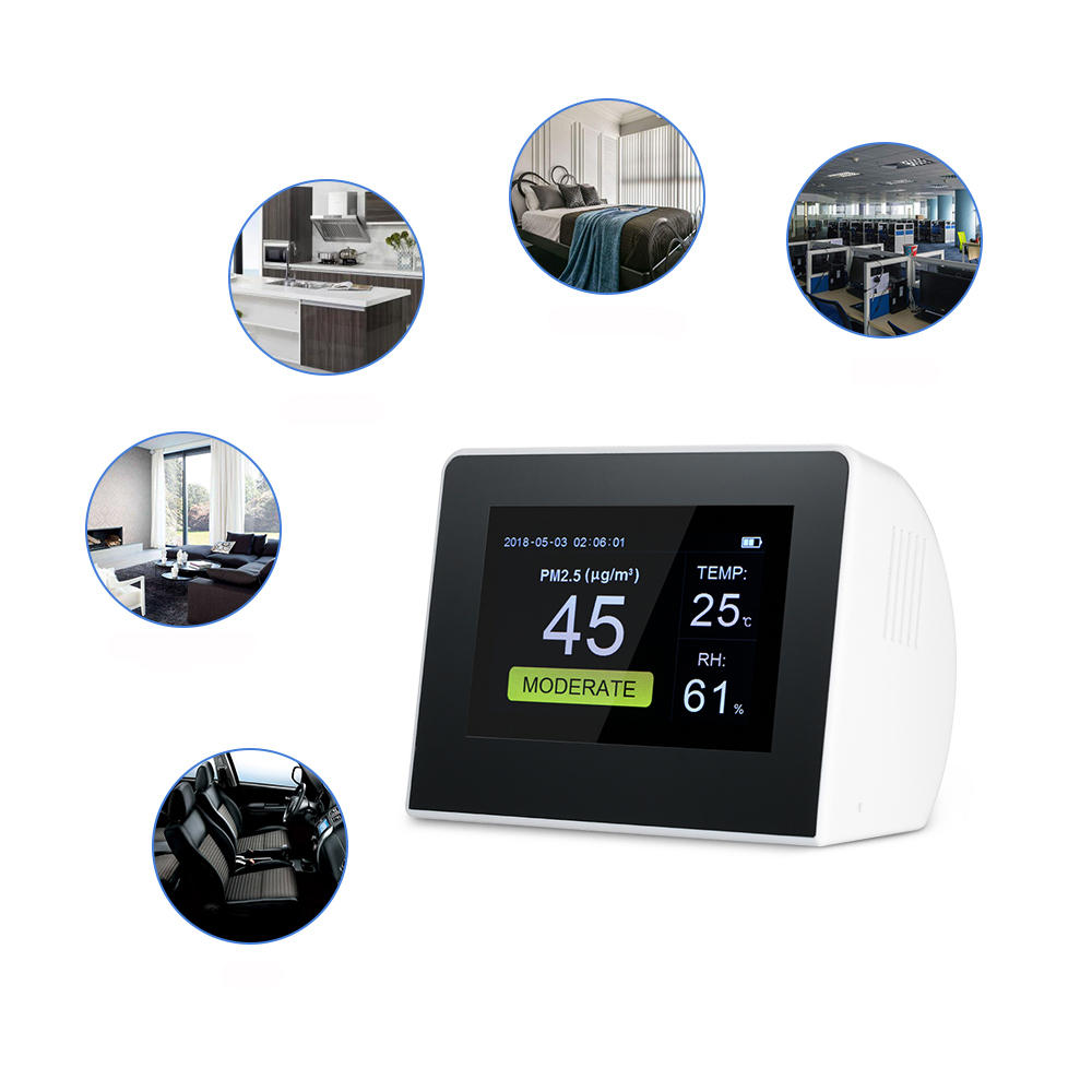 Digital Multifunctional Gas Analyzer Air Quality Tester Indoor/Outdoor CO2 Meter HCHO & TVOC Detector Monitor