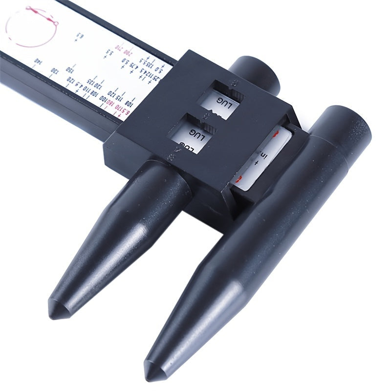 1pc Black Caliper Hub Hole Distance Measurement Tool Ruler Wheel Bolt Gauge