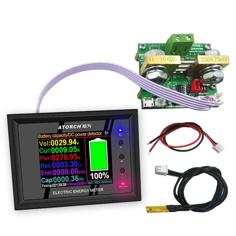 1000V/0~1000A DT24P Digital Display DC Power Supply Voltmeter Ammeter Battery Capacity Tester Battery Fuel Gauge Meter