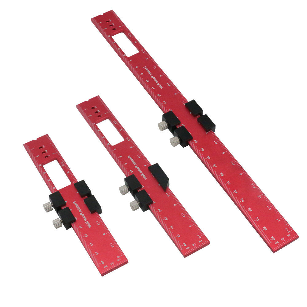 Aluminum Alloy Pocket Ruler Set - 160mm, 200mm, 300mm, Red & Black, Accurate Scale, Portable, Easy to Carry
