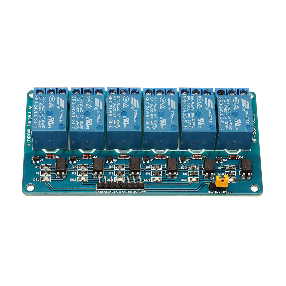 6 Channel 24V Relay Module Low Level Trigger With Optocoupler Isolation