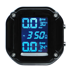 Motorcycle Tire Pressure Monitoring System Real Time Sun Protection LCD Display 2 External WI Sensor Motor TPMS