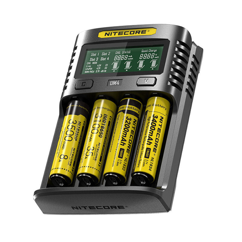 LCD Display 5V/2A Lithium Battery Charger USB QC Smart Rapid Charger For AA AAA 18650 21700 26650