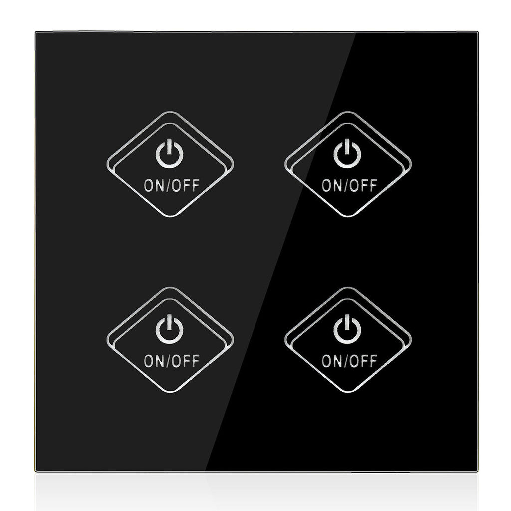 1/2/3/4Gang WIFI Smart Wall Light Remote Touch Switch Panel work with Alexa /Google Home