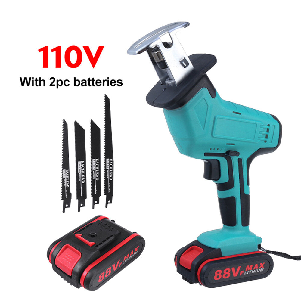 21V 7500mAh Electric Reciprocating Saw Ki tCordless Saw Cutting Blades+2 Battery