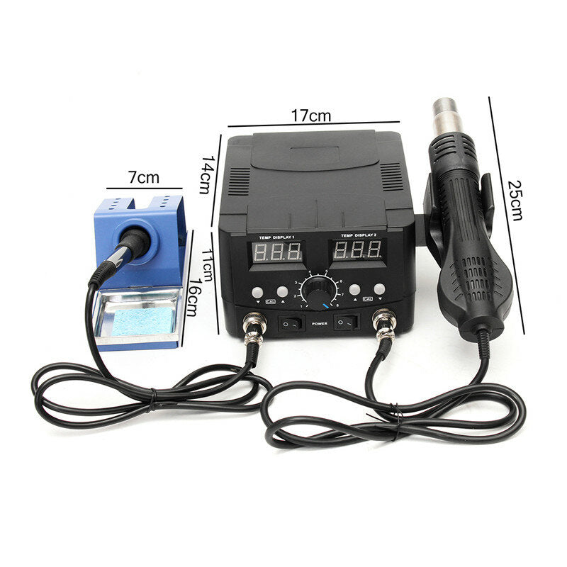 750W LCD Rework Soldering Station 8582D Electric Hot Air Gunn Heater SMD Desoldering Iron Station Solder Welding Machine