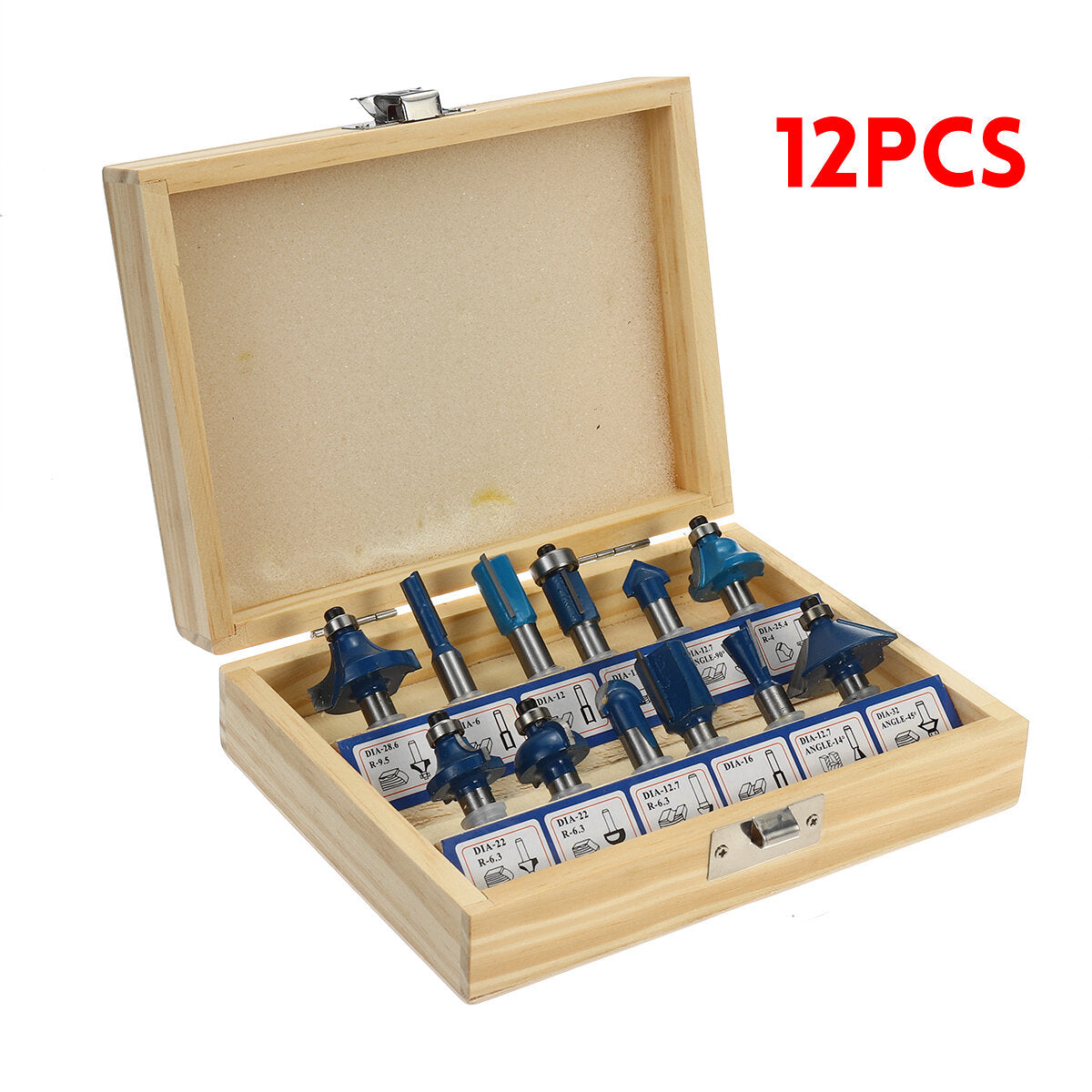 12/15pcs 8mm Shank Router Bit Milling Cutter Set Woodworking Cutter