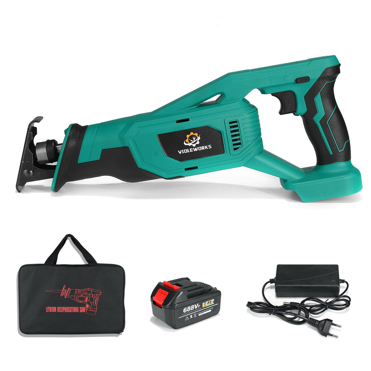 688VF Cordless Electric Reciprocating Saw Woodworking Sabre Saw Tool W 0/1/2 Battery For Makita