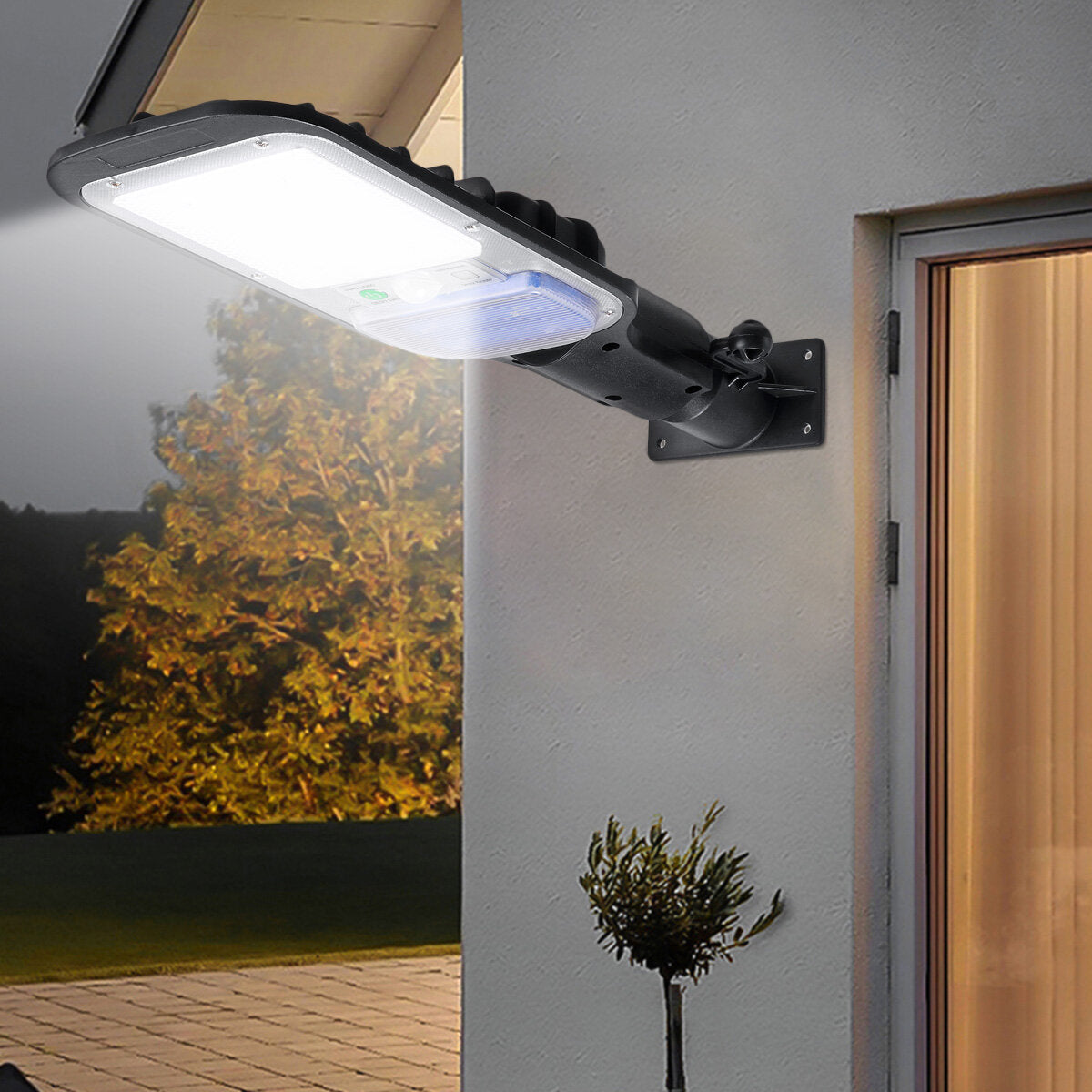 Split LED Solar Power Street Light PIR Motion Sensor Security Wall Lamp Waterproof Outdoor Garden with Remote Control