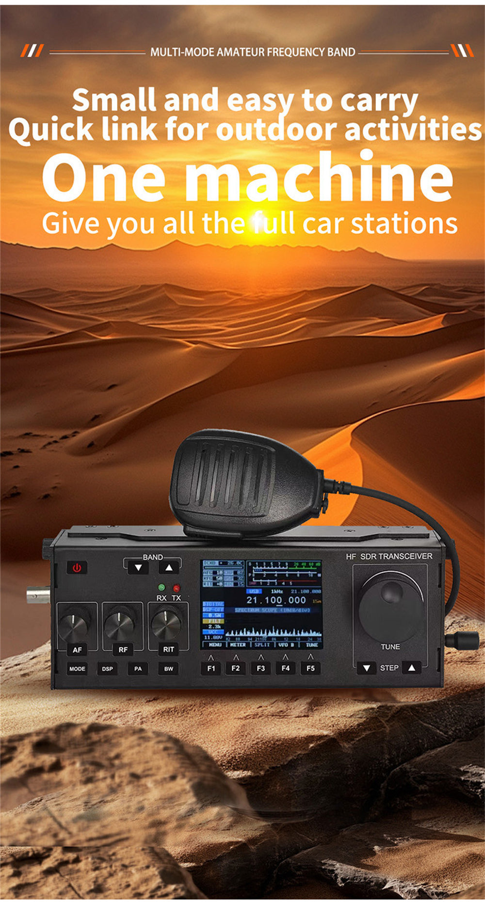 Portable HF SDR SSB Transceiver RS918 amateur Radio vehicle mounted CB ham mobile transceiver car two way radio