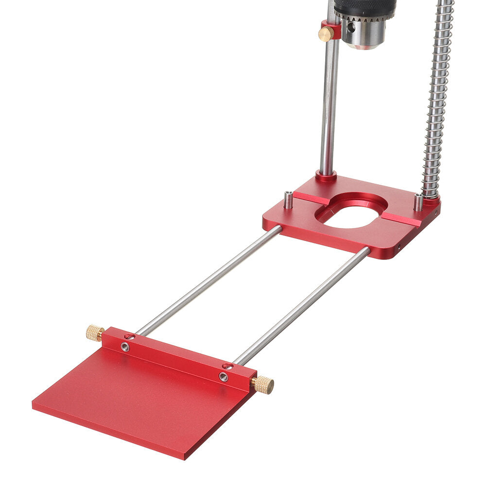 Red Aluminum Alloy Drill Locator for Household Use, 40-192mm Expansion, Fits 1.5-13mm Drill Bits, Portable Tool Set