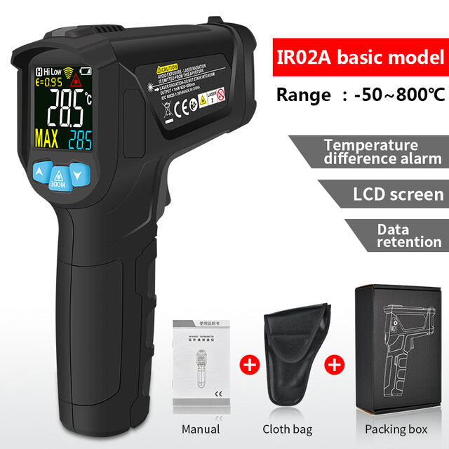 IR02 -50~800 Degree Digital Thermometer Humidity Meter Infrared Thermometer Hygrometer Temperature Humidity Meter Pyrometer