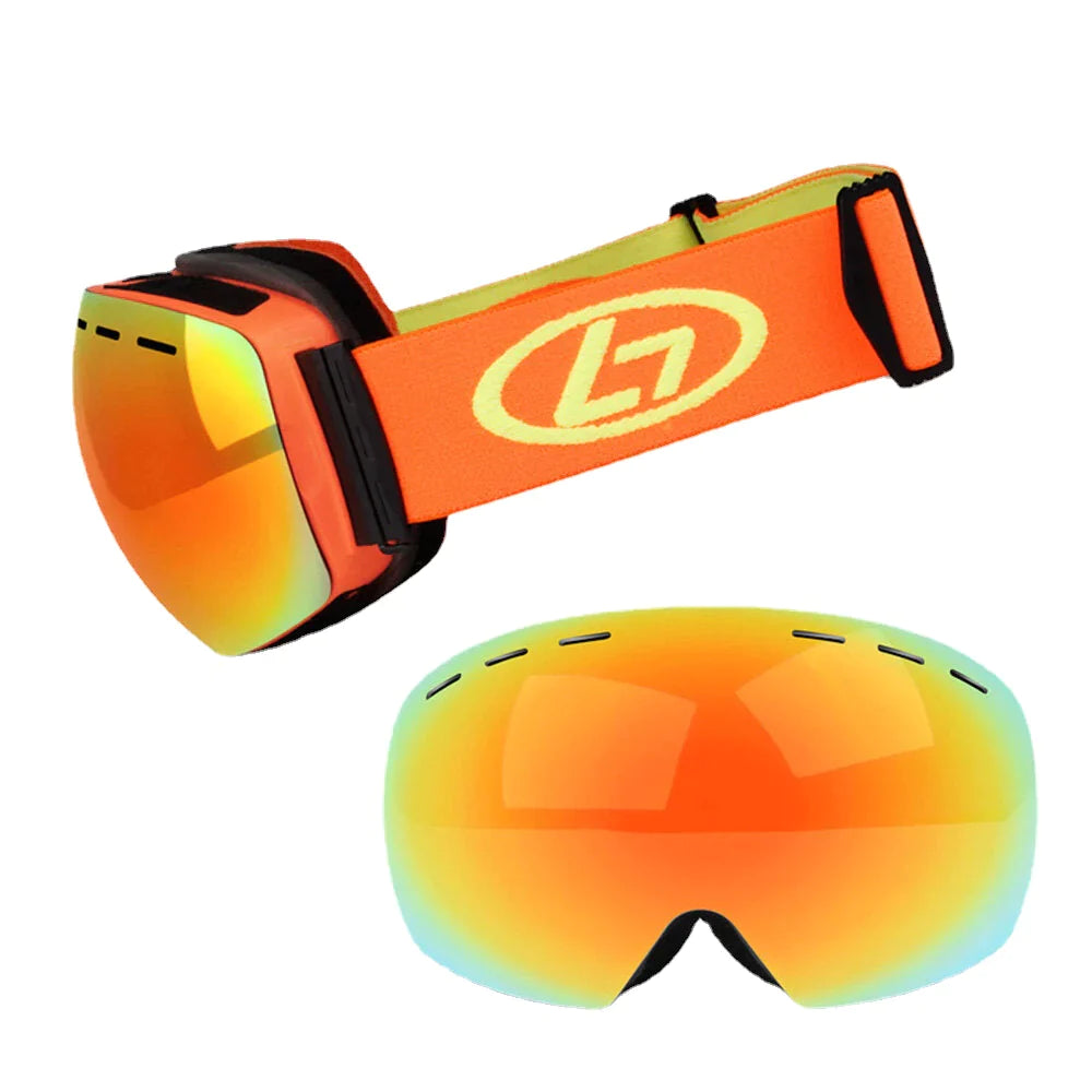 Unisex Double-layer Ski Goggles Spherical Professional Dual-lens Anti-fog Windproof Goggles