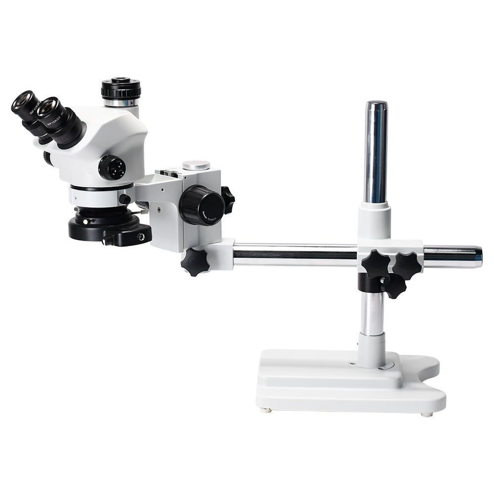 3.5X-200X Magnification Simul-Focal Trinocular Stereo Microscope 4K HDM Camera 144 LED Ring Light Metal Boom Stand Precision Imaging