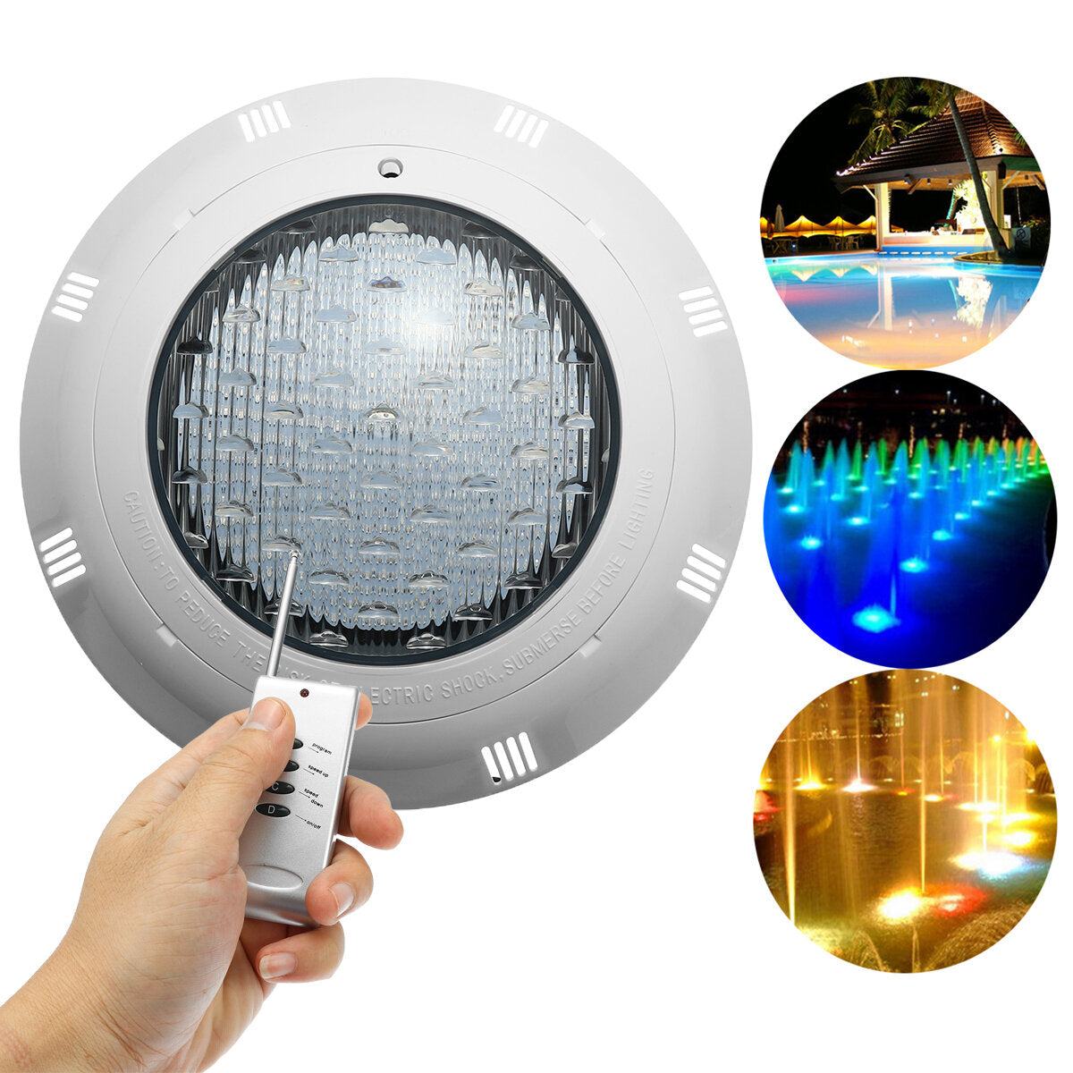 3000LM 30W 12V LED RGB Swimming Pool Light Multi-Color Underwater Remote Control Bright Light Swimming Pool Searchlight