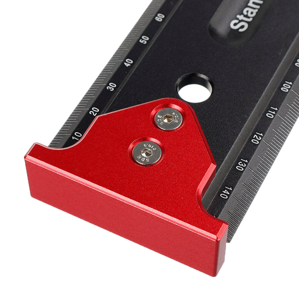 Durable Precision Measuring Ruler with Hook Stop for Woodworking - High Precision, Portable Aluminium Alloy Tool