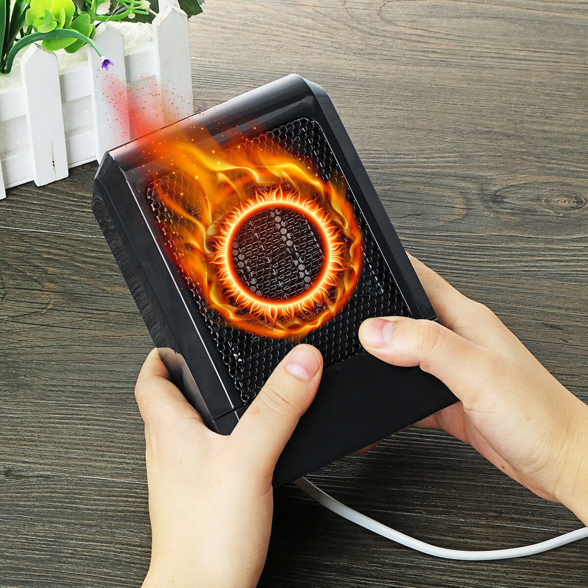 500W Portable PTC Ceramic Heater for Home & Office - Desktop Electric Warmer