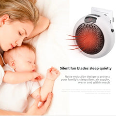 900W Mini Portable Electric Heater Fan - Wall Outlet Warm Air Blower for Home & Office
