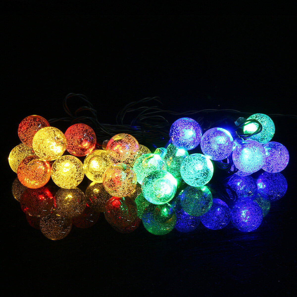 LED Solar Outdoor Waterproof Lamp 2.3cm Diameter Ball Shape Christmas Light String Balcony Garden Decoration Lights