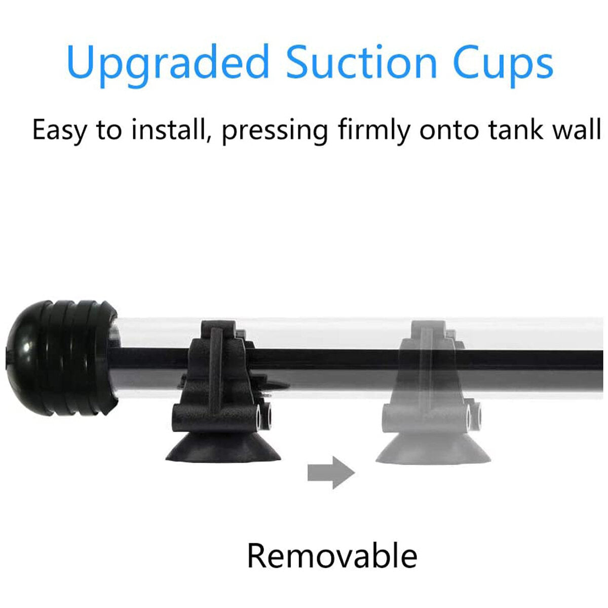 13.2W 18-90CM Fish Aquarium Tank 12V LED 3modes Submersible Light Underwater White + Blue Lamp Lantern