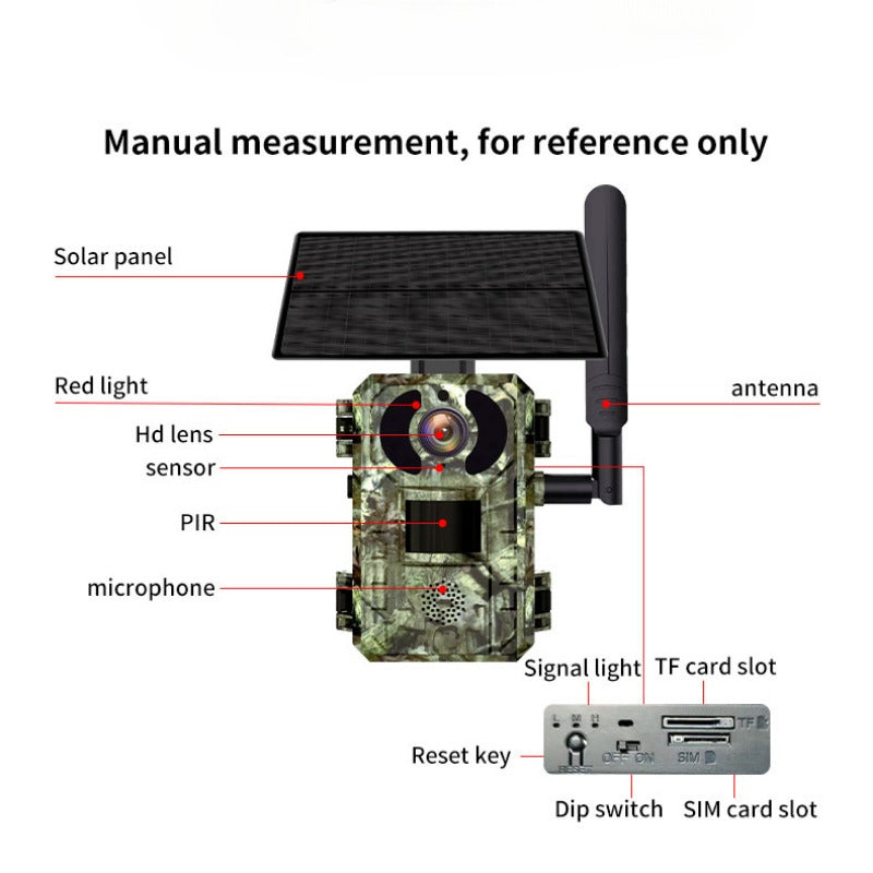 4MP 1440P 4G Wildlife Camera with Solar Panel, PIR Motion Sensor, Waterproof, Night Vision for Hunting and Trail Use
