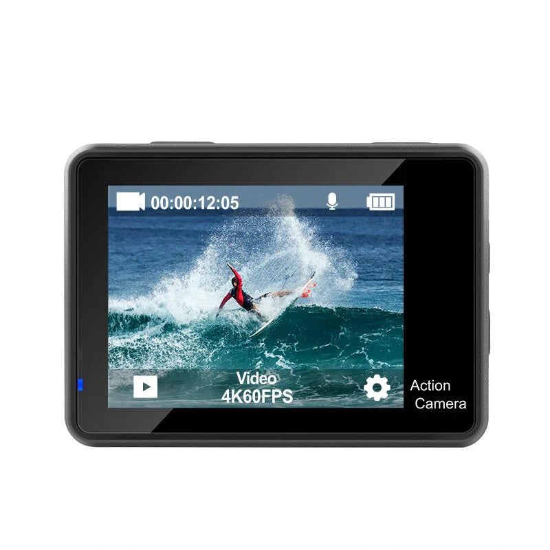 4K 60FPS WiFi Camera with Dual Color Screen 170° Wide Viewing 30M Waterproof EIS Anti-shake Outdoors Sports Camera
