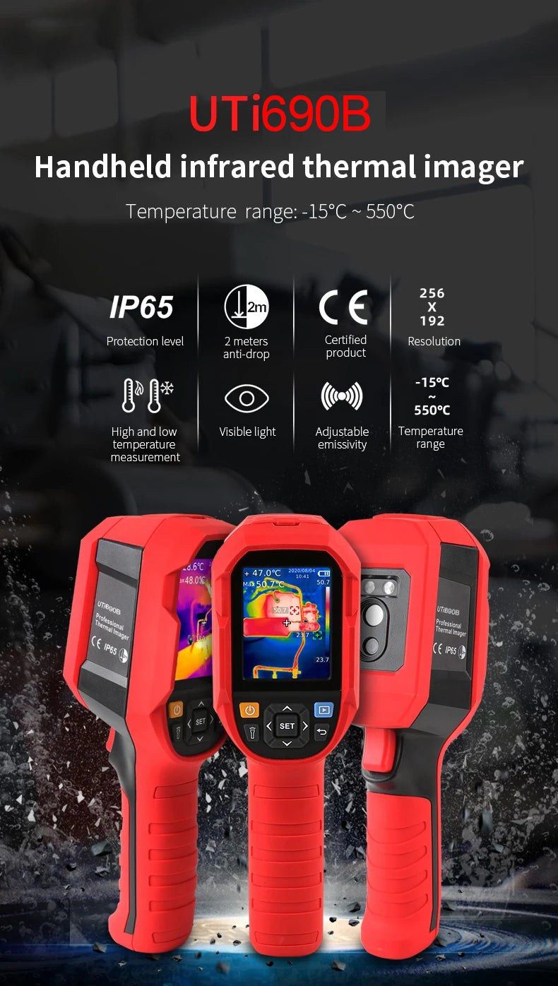 GreenZech Industrial 690 Pro | 256x192 HD Thermal Imaging Camera | Professional Handheld Infrared Diagnostic Imager