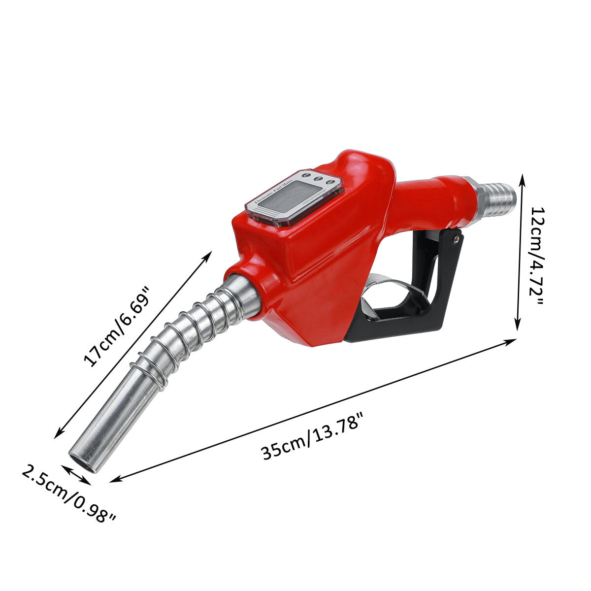 3 Gears LCD Display Gasoline Flow Meter Oil Delivery Guns 1" Nozzle Dispenser