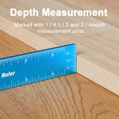 Aluminum Ruler Set - 15/20/30cm Precision Woodworking Rulers with Slide Stop, Rust-Proof & Portable for Accurate Measurements