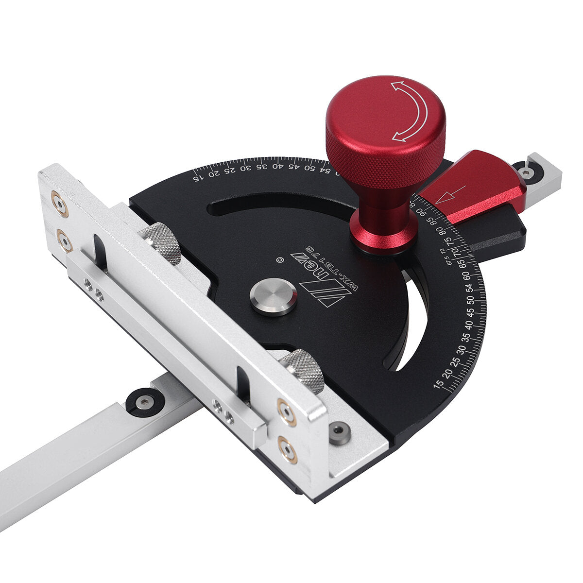 Adjustable Woodworking Tool with Laser Scale, Ergonomic Design, 15-90° Angles, Safe Push Handle, Compatible with Saws & Carvers