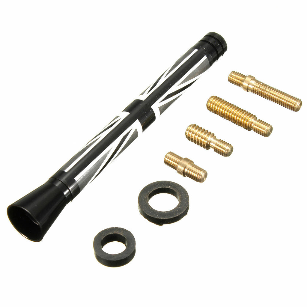 7.7cm/10.7cm Union Jack UK GER Flag Carbon Fiber Grid Car Antenna