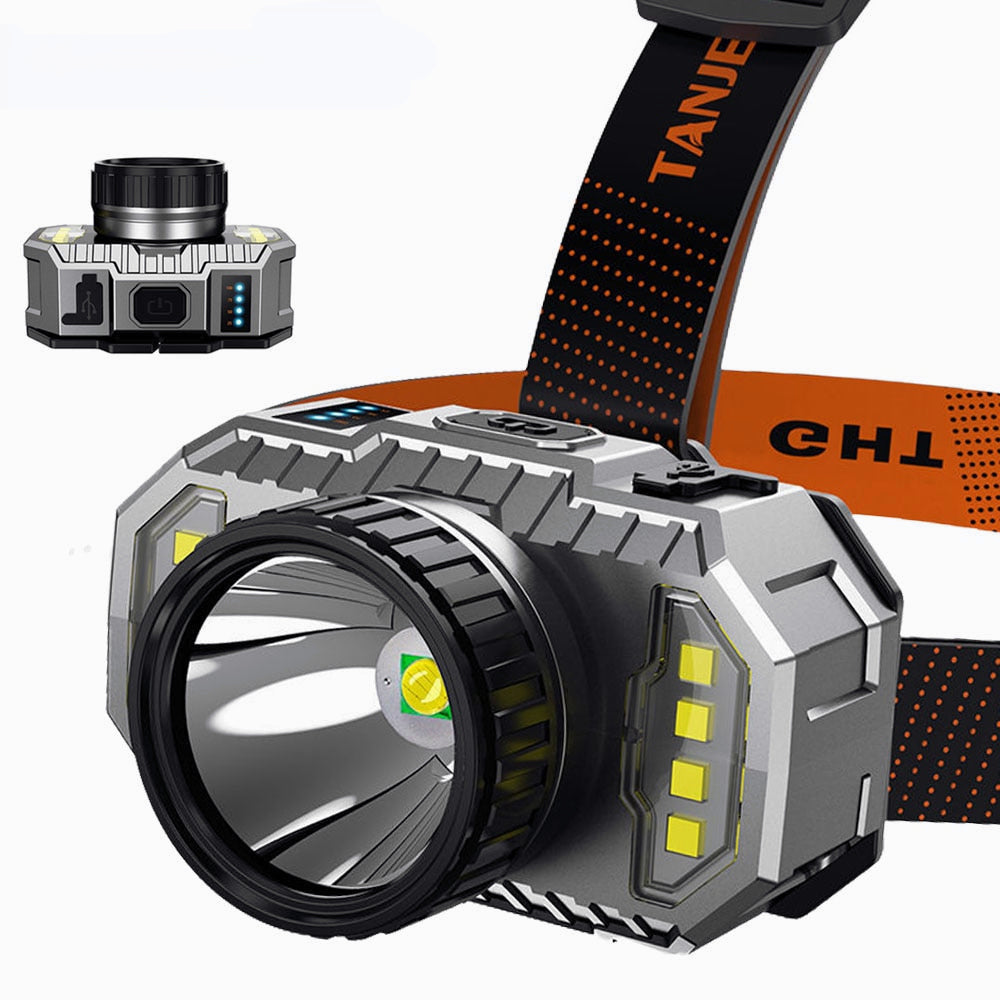 T6 LED Super Bright Headlamp Head-Mounted Flashlight Strong Light Outdoor Camping Rechargeable Night Fishing Headlight