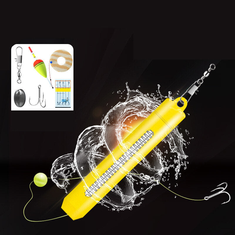 Automatic Fishing Hook Set Spring Fishing Three Claw Hooks with Fishing Float Winding Coil Connector Fishing Tackle