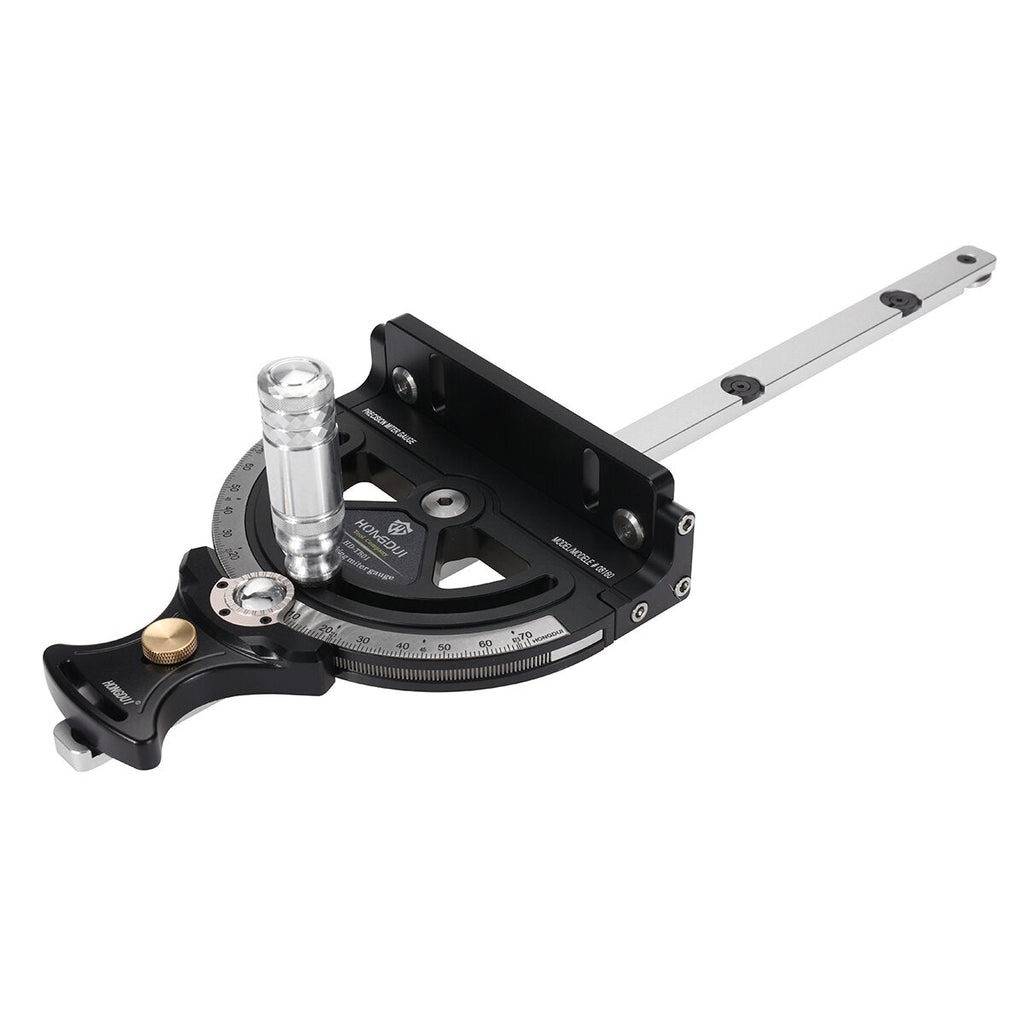 Precision Miter Gauge for Woodworking - Adjustable 0-70° Angles, CNC Precision, Black Aluminum Alloy, 1.5kg