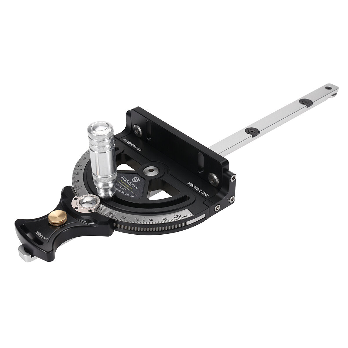 Precision Miter Gauge for Woodworking - Adjustable 0-70° Angles, CNC Precision, Black Aluminum Alloy, 1.5kg