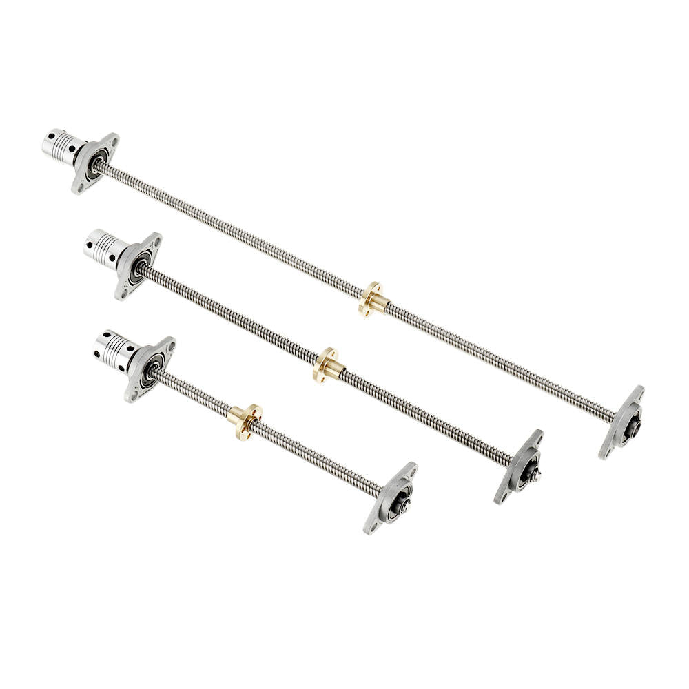 200/300/400mm T8 Lead Screw with Shaft Coupling and KFL Pillow Block Flange Ball Bearing Mounting Support Set