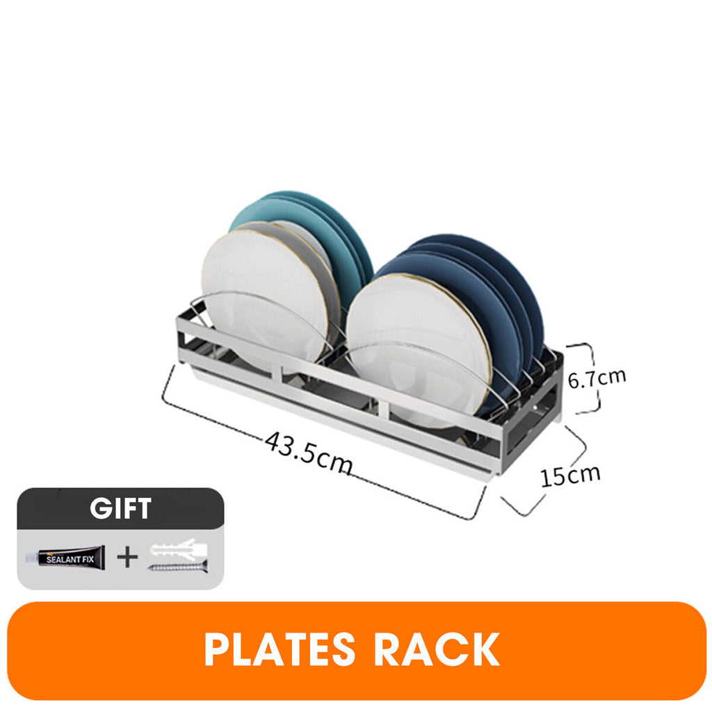 Wall Hanging Storage Shelf Rack Organizer Kitchen Dishes Spice Knife Holder