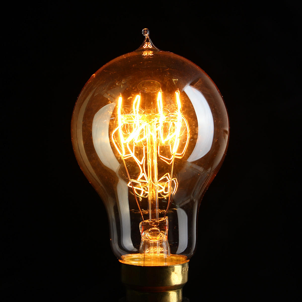 AC220V 60W Teardrops Shape Amber Shell Retro Incandescent Light Bulb for Home