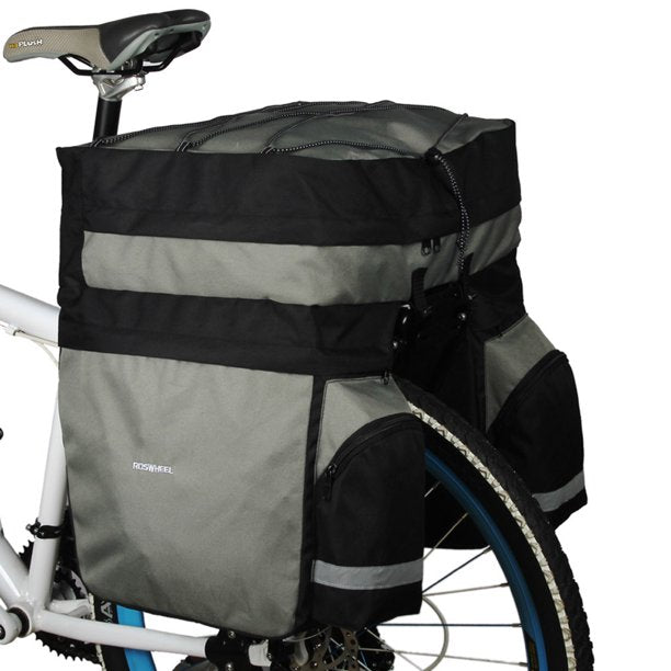 60L Bicycle Bag Black Blue Red Double Bicycle Rear Seat Rack Trunk Bag with rain cover Handbag Pannier Bike accessories