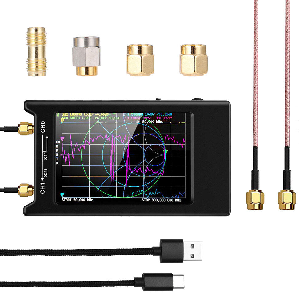 4" LCD 50KHz~1.5GHz VNA HF VHF UHF UV Vector Network Analyzer