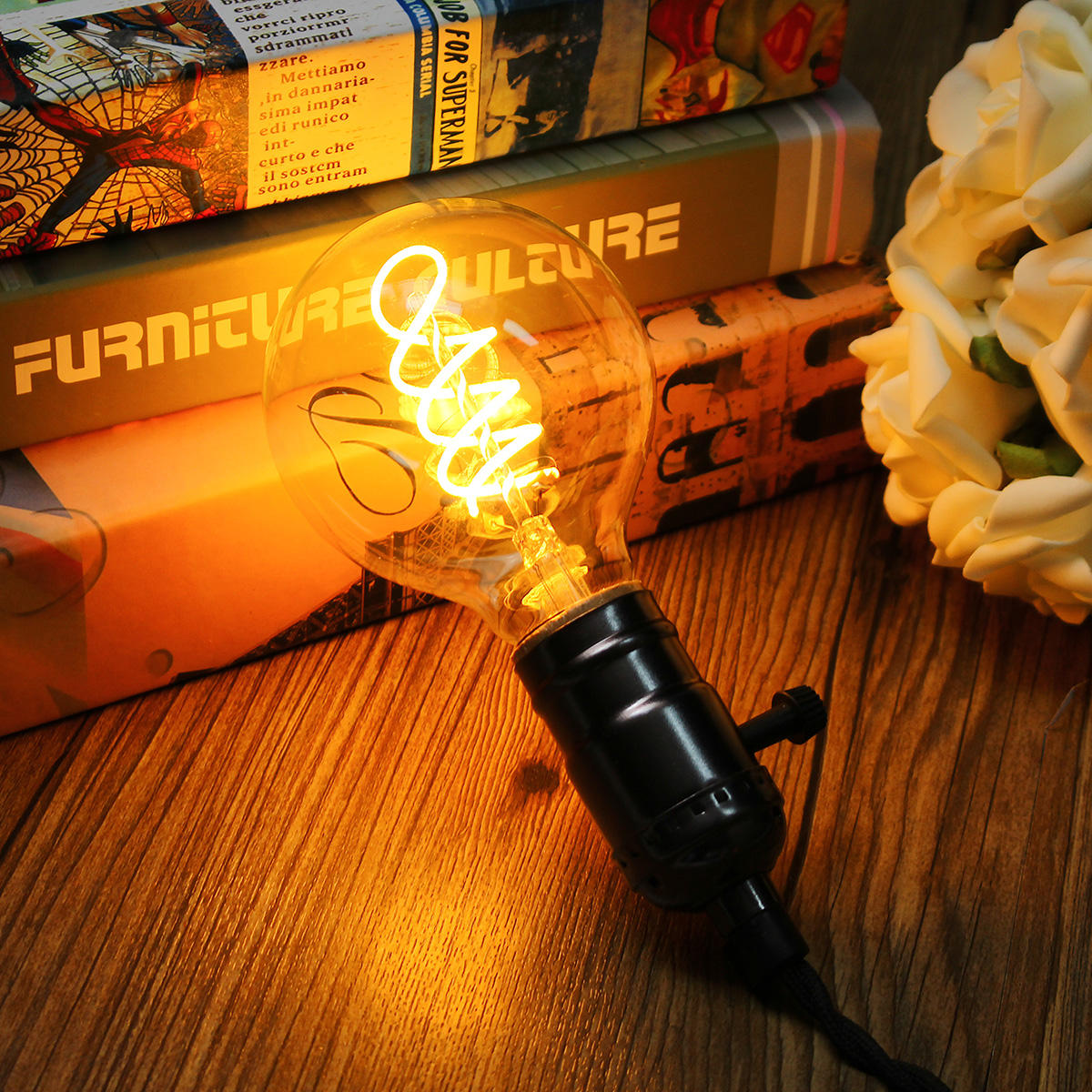Dimmable LED Vintage Retro Industrial Lamp Indoor Lighting Filament Light Bulb AC220V