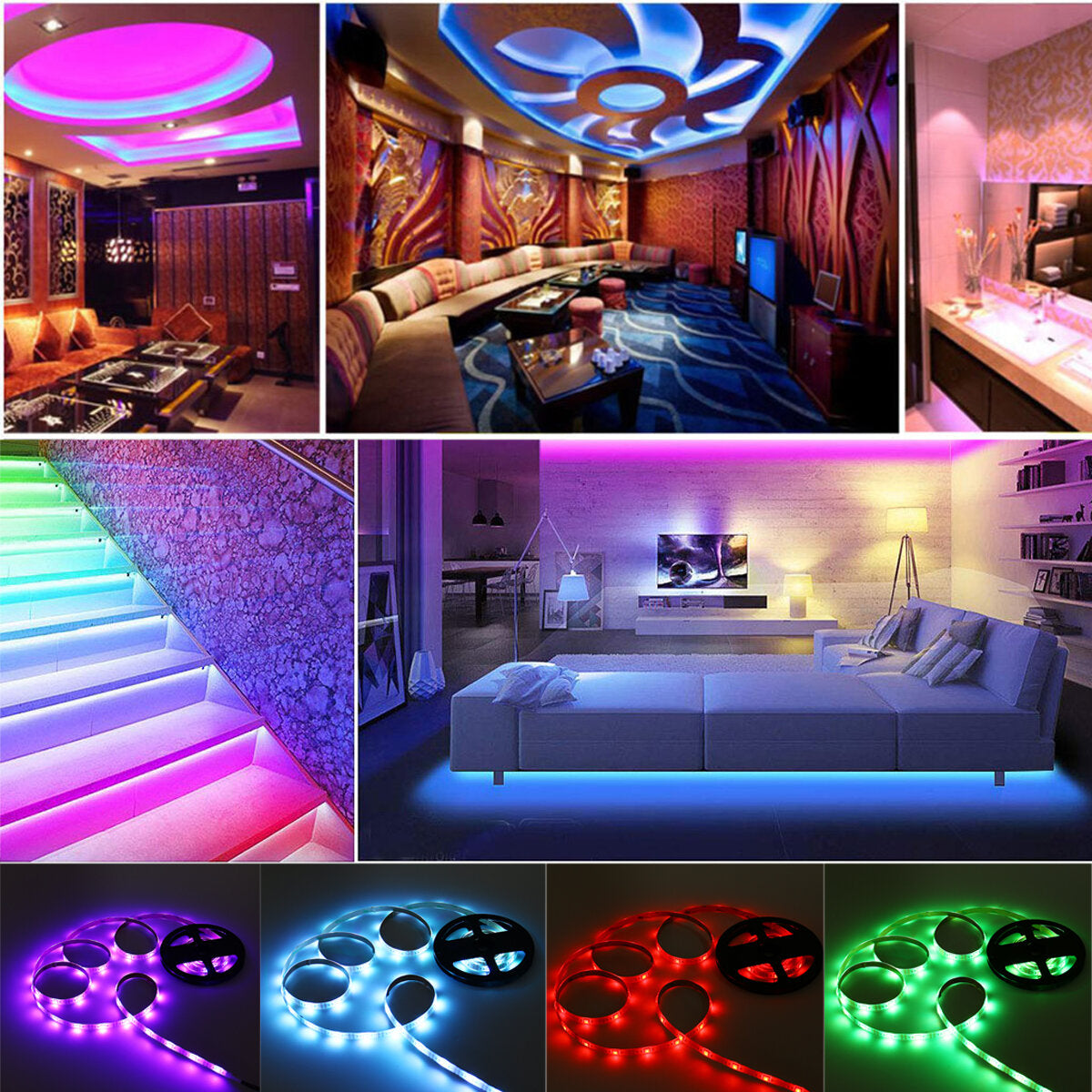 1M 3M 5M 5050 SMD RGB LED Strip Light Voice Wifi Phone Remote Control Home Lighting Decoration DC5V Christmas Decorations Clearance Christmas Lights