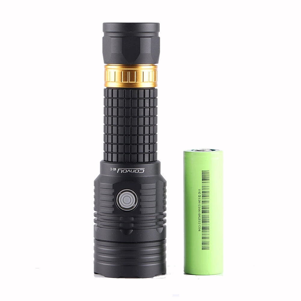 High CRI Rechargeable Strong Light Flashlight 6800mAh Long Battery Life Aluminum Alloy LED Torch