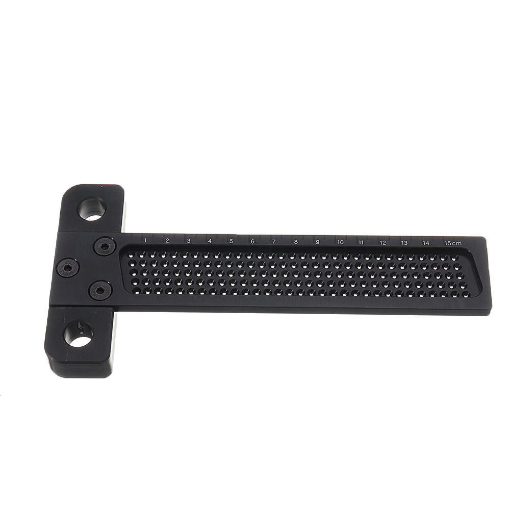 Black Aluminum Alloy T-160 Hole Positioning Measuring Ruler 160mm Metric T Ruler