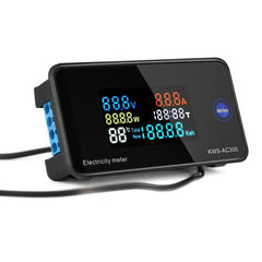 AC 50~300V 20A/100A Digital Electricity Meter Voltmeter Ammeter With CT Power Current Voltage Temperature Measurement