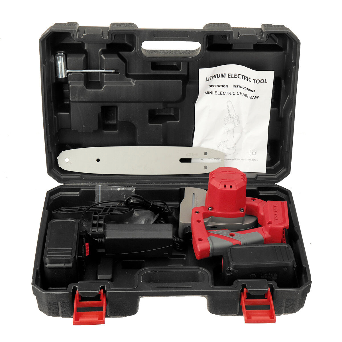 10in Rechargeable Brushless Electric Chain Saw One-Hand Saw Woodworking Wood Cutter